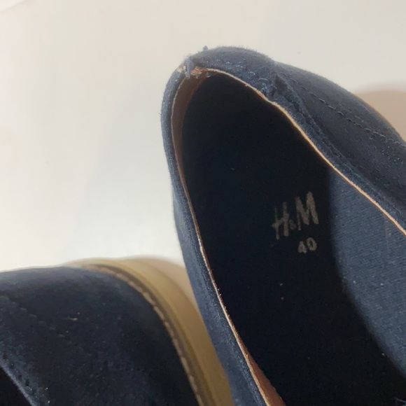 H&M Men’s Blue Suede Derby Oxford Shoe 40 (7.5) - Picture 10 of 10